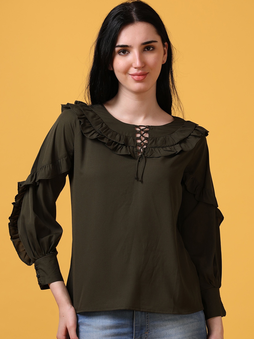 

Hassu's Crepe Top, Green