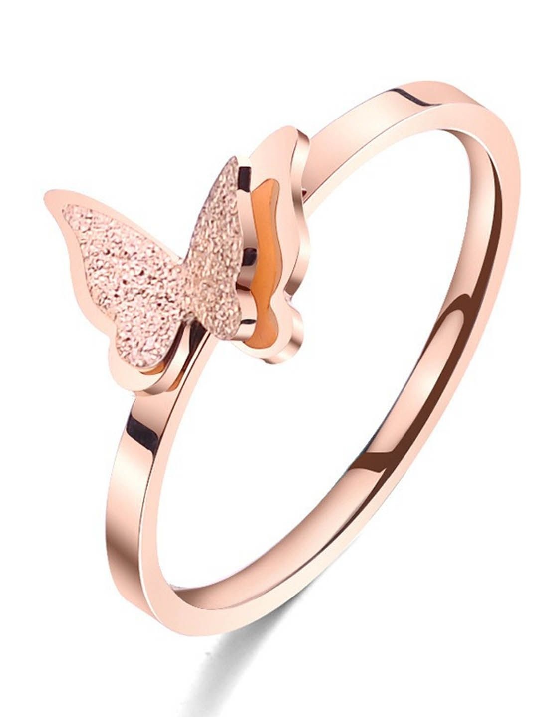 

StyleCast Gold-Toned Elegant Butterfly Adjustable Finger Ring, Rose gold