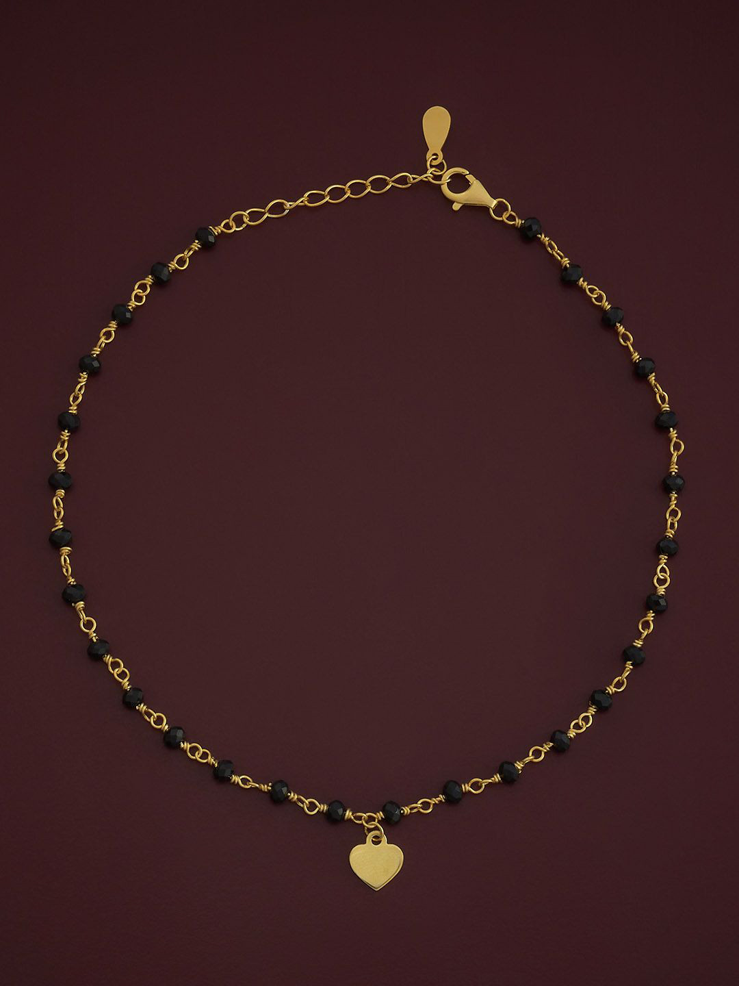 

Kushal's Fashion Jewellery 92.5 Pure Silver Gold-Plated Beaded Anklet