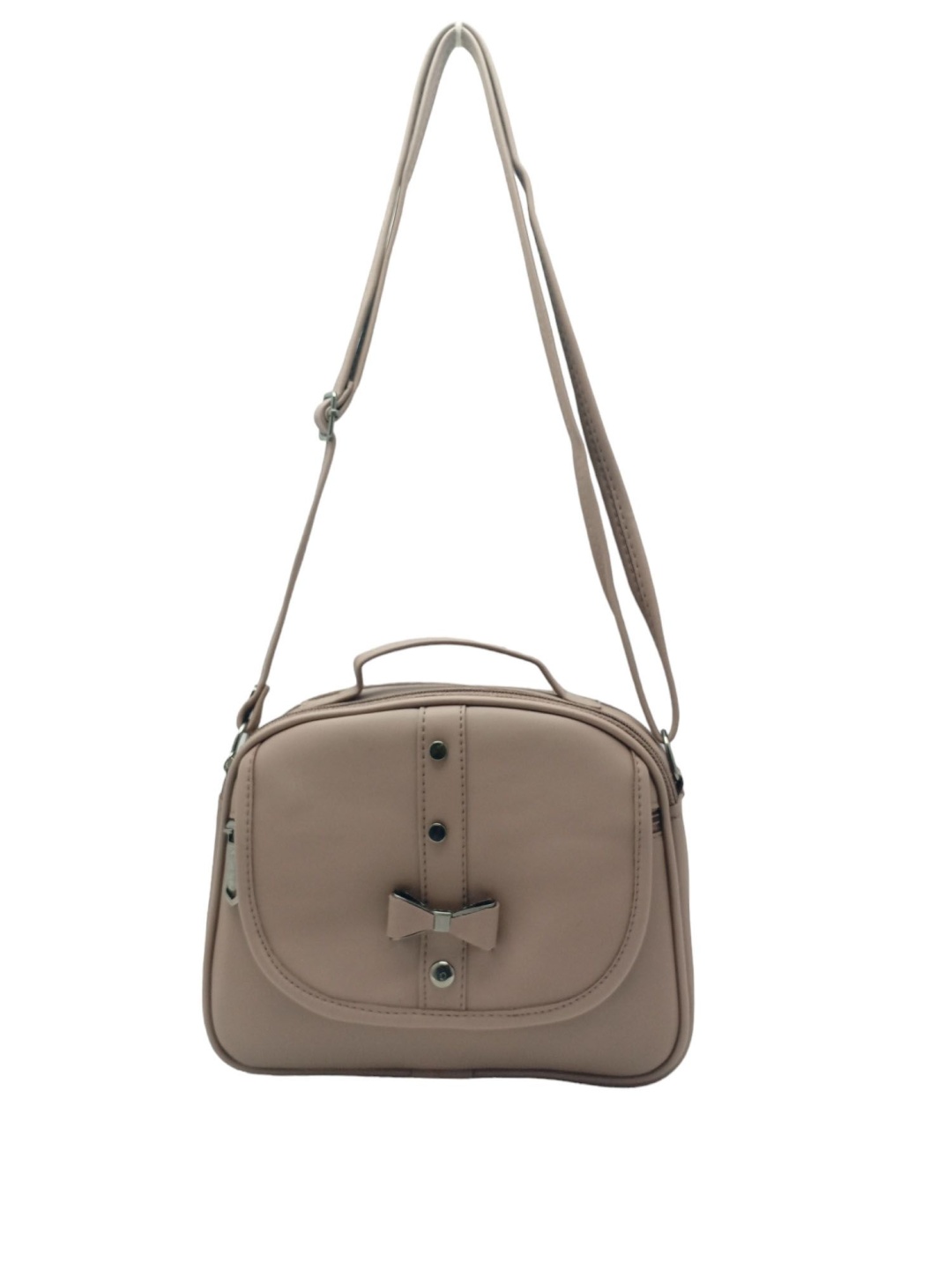 

Esmoda Women Solid Structured Sling Bag, Nude