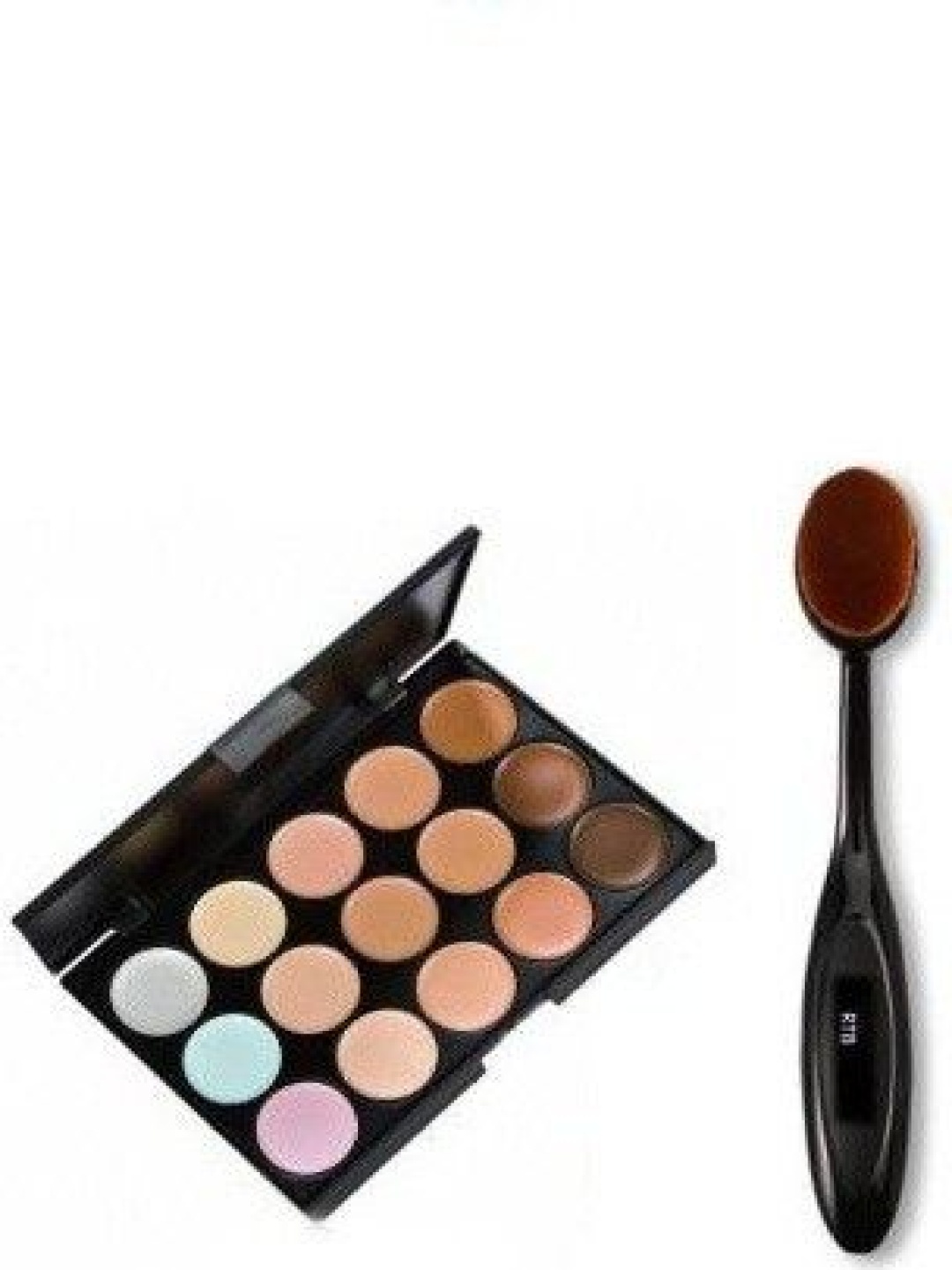 

Lenon Set Of 2 Oval Brush With 15 Colour Contour Palette- 18 g, Beige