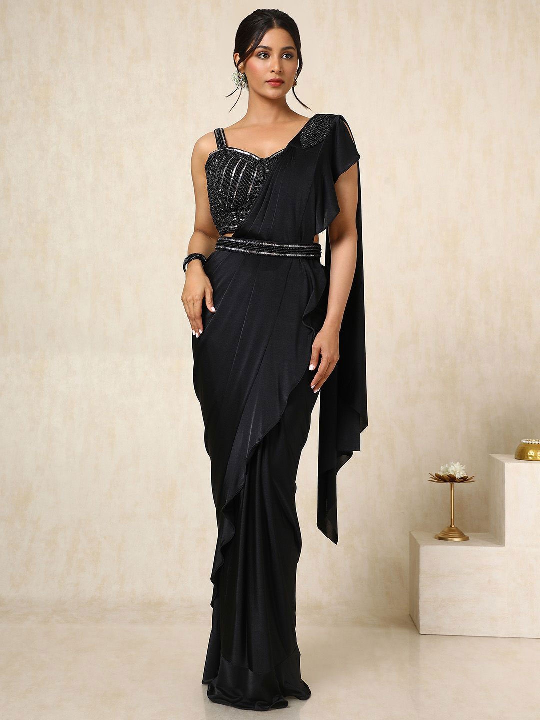 

Soch Embellished Sequinned Ready to Wear Saree, Black