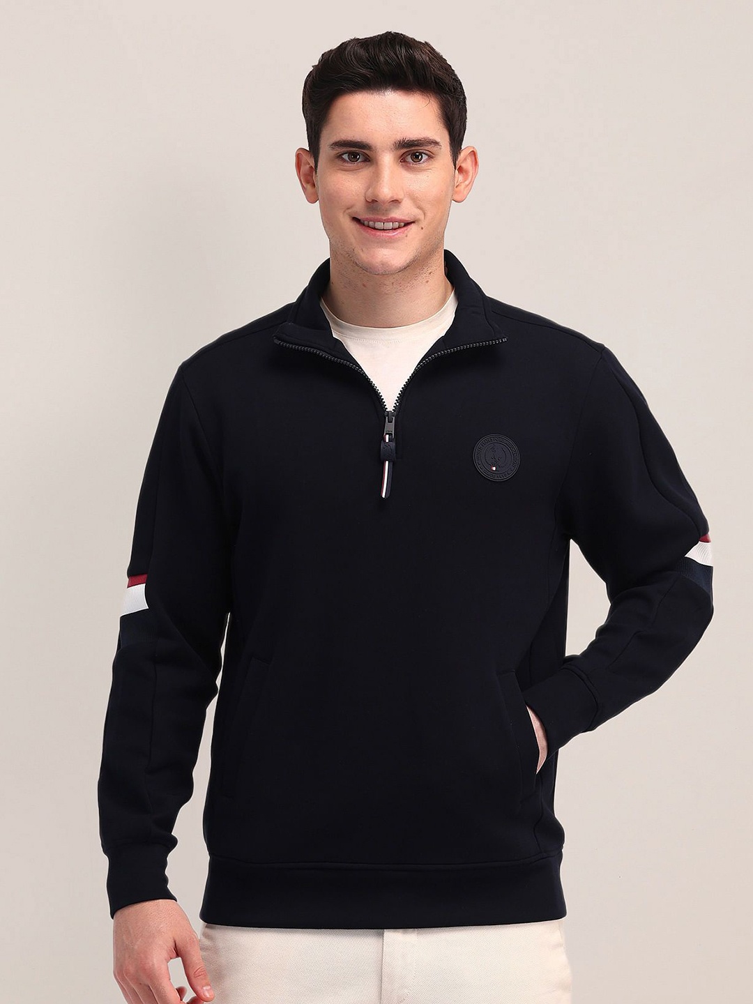 

U.S. Polo Assn. Men Mock Collar Sweatshirt, Blue