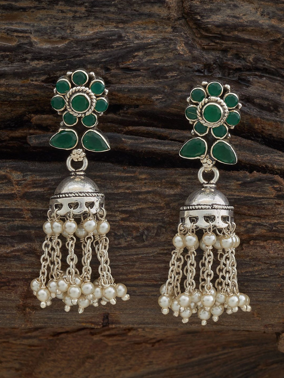 

Kushal's Fashion Jewellery 92.5 Sterling Silver Dome Shaped Jhumkas