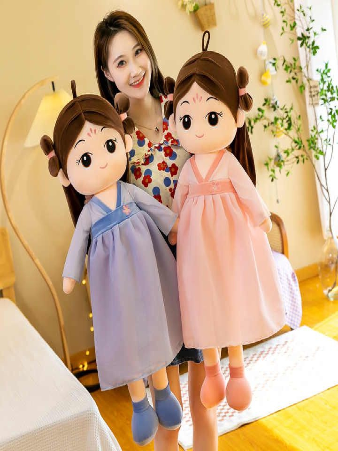 

AN TEDDY Girls Polyfill Cute Princess Nasha Doll Soft Plush Stuffed Toy, Blue