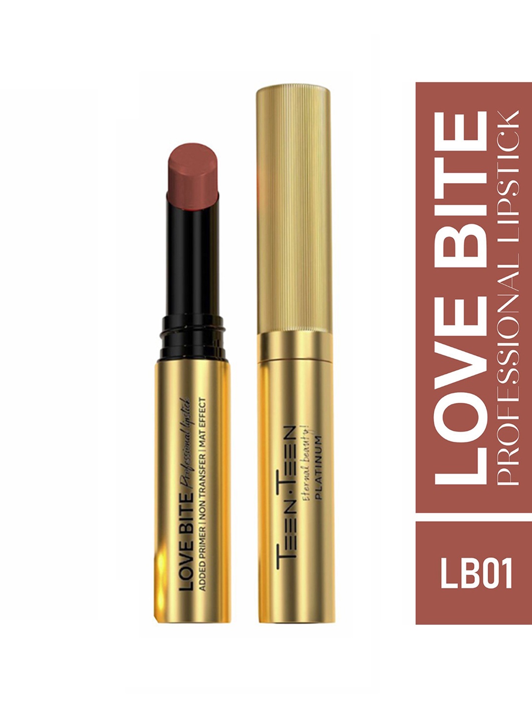 

TEEN TEEN COSMETICS Love Bite Professional Non Trasnfer Lipstick - 4 g - Caramel Nude LB01