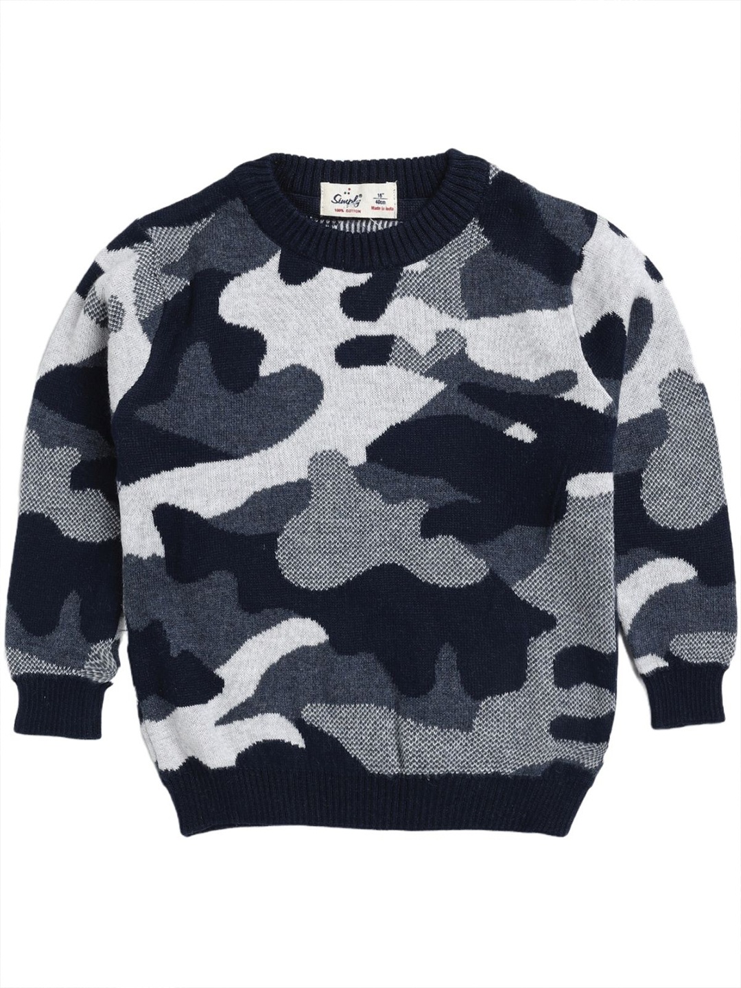 

Simply Boys Self Design Pullover Sweaters, Grey
