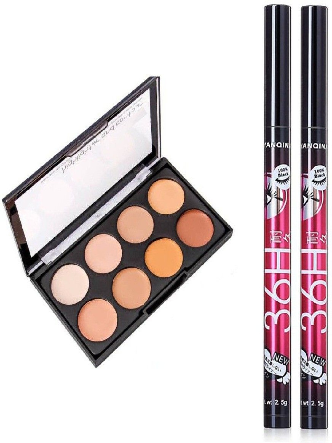 

Lenon Set Of 3 Waterproof Eyeliner With 8 Colour Contour Palette - 25 g, Beige