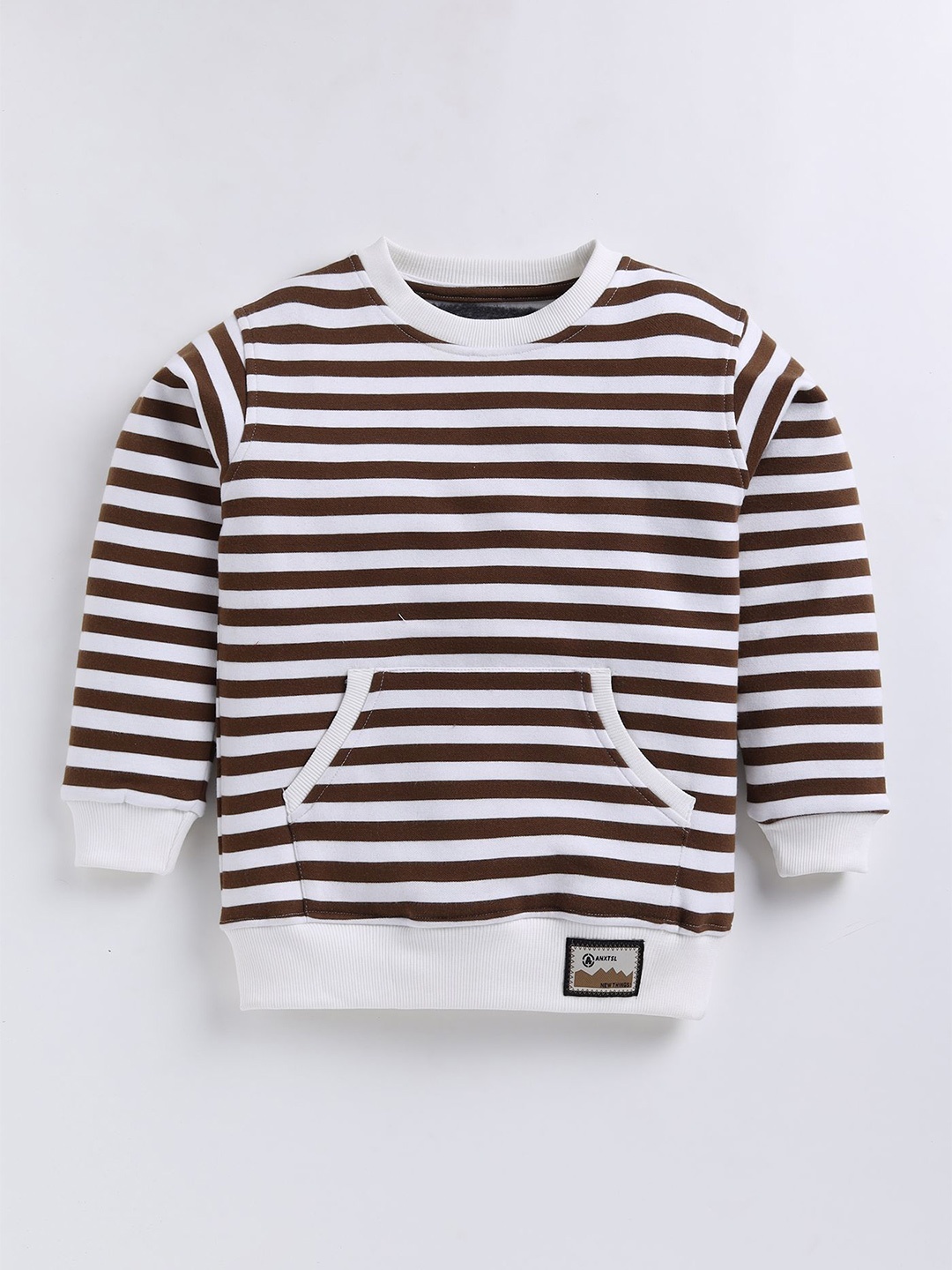 

Cutopies Boys Striped Sweatshirt, Coffee brown