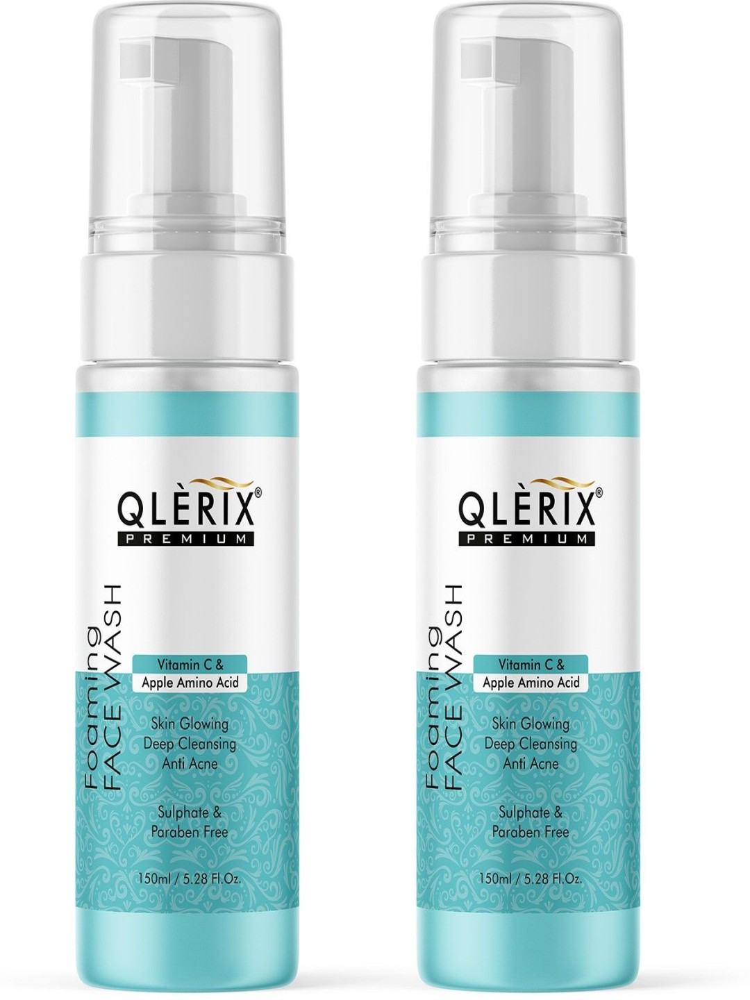 

QLERIX Set Of 2 Vitamin C & Apple Amino Acid Foaming Face Wash - 150 ml Each, White