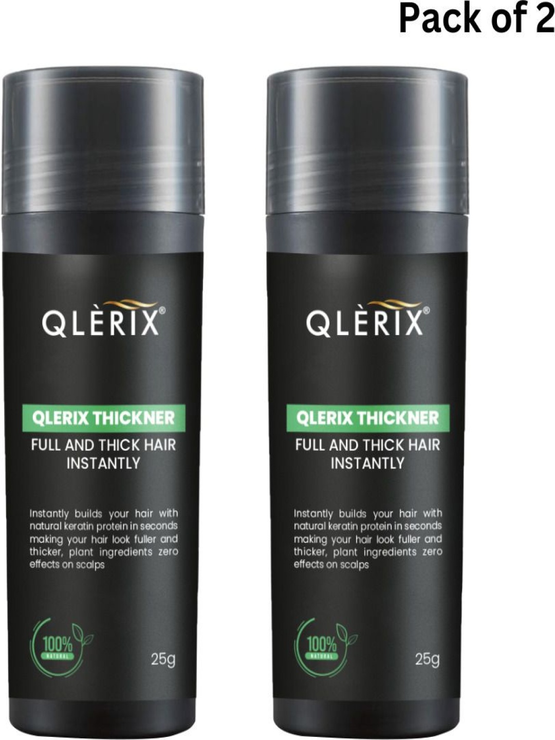

QLERIX Set Of 2 Thick Hair Building Fibers - 25 g Each, Transparent