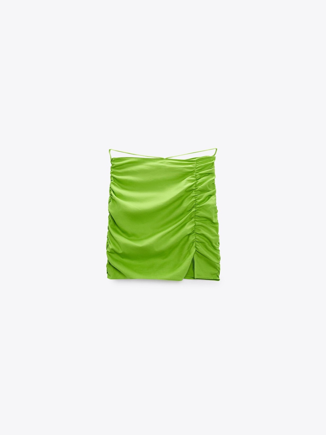 

ZARA Ruched Straight Mini Skirt, Green
