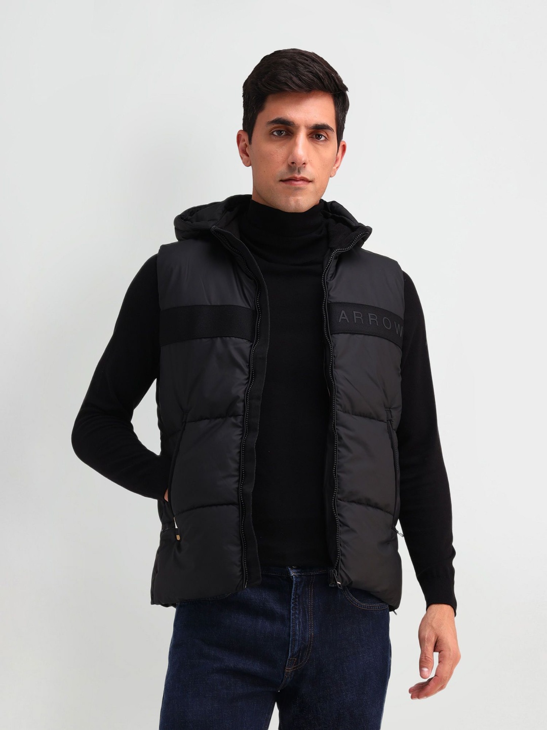 

Arrow Sport Men Solid Padded Jacket, Black
