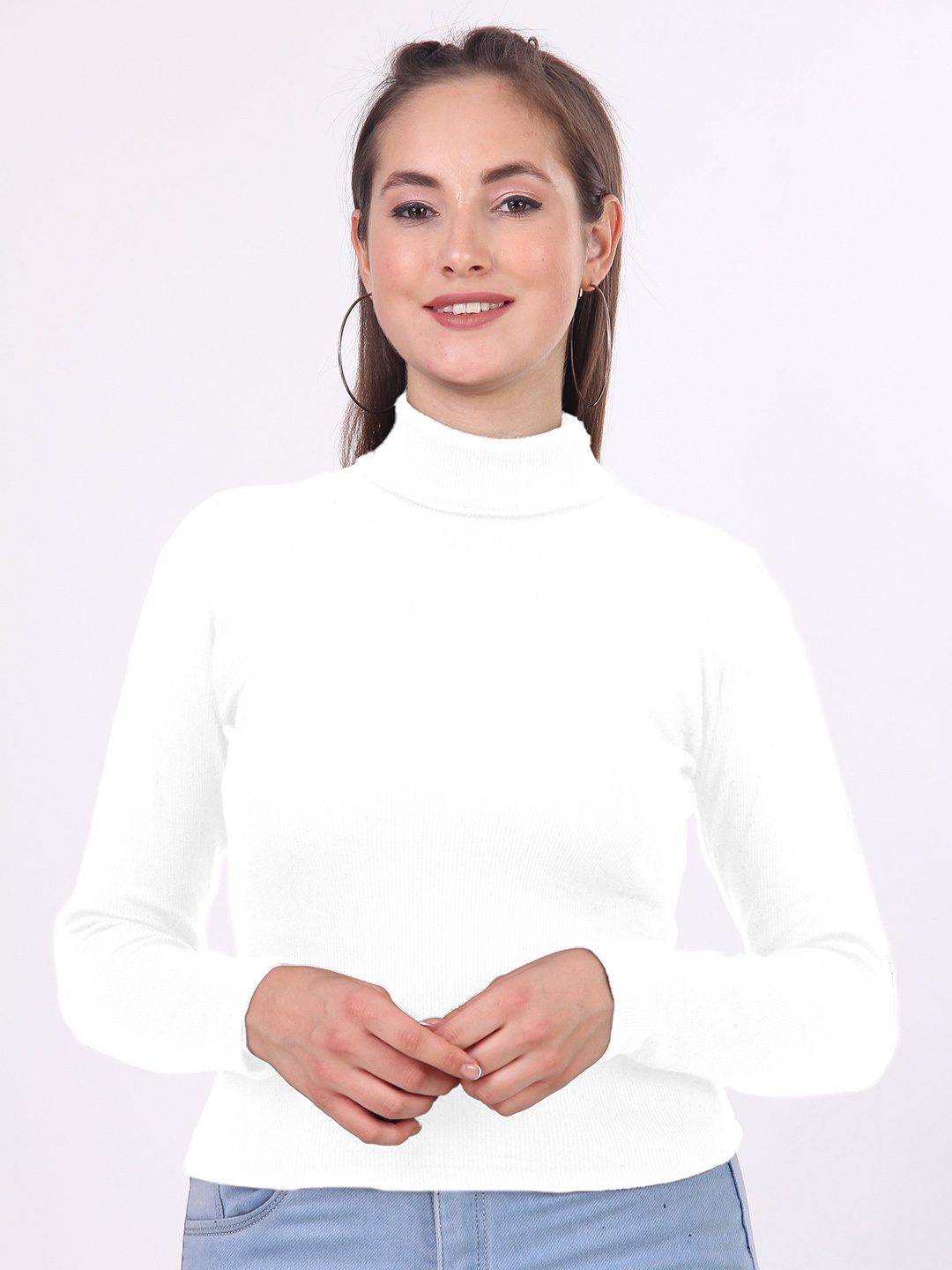 

VEGAL Cotton Ribbed Crop Top, White