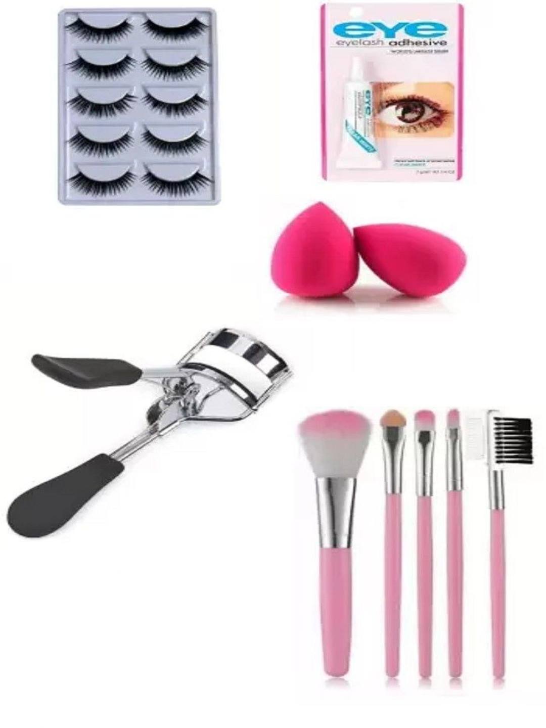 

Lenon Set Of 14 Makeup Brush Eyelash Eye Glue Curler & Blander, Multi
