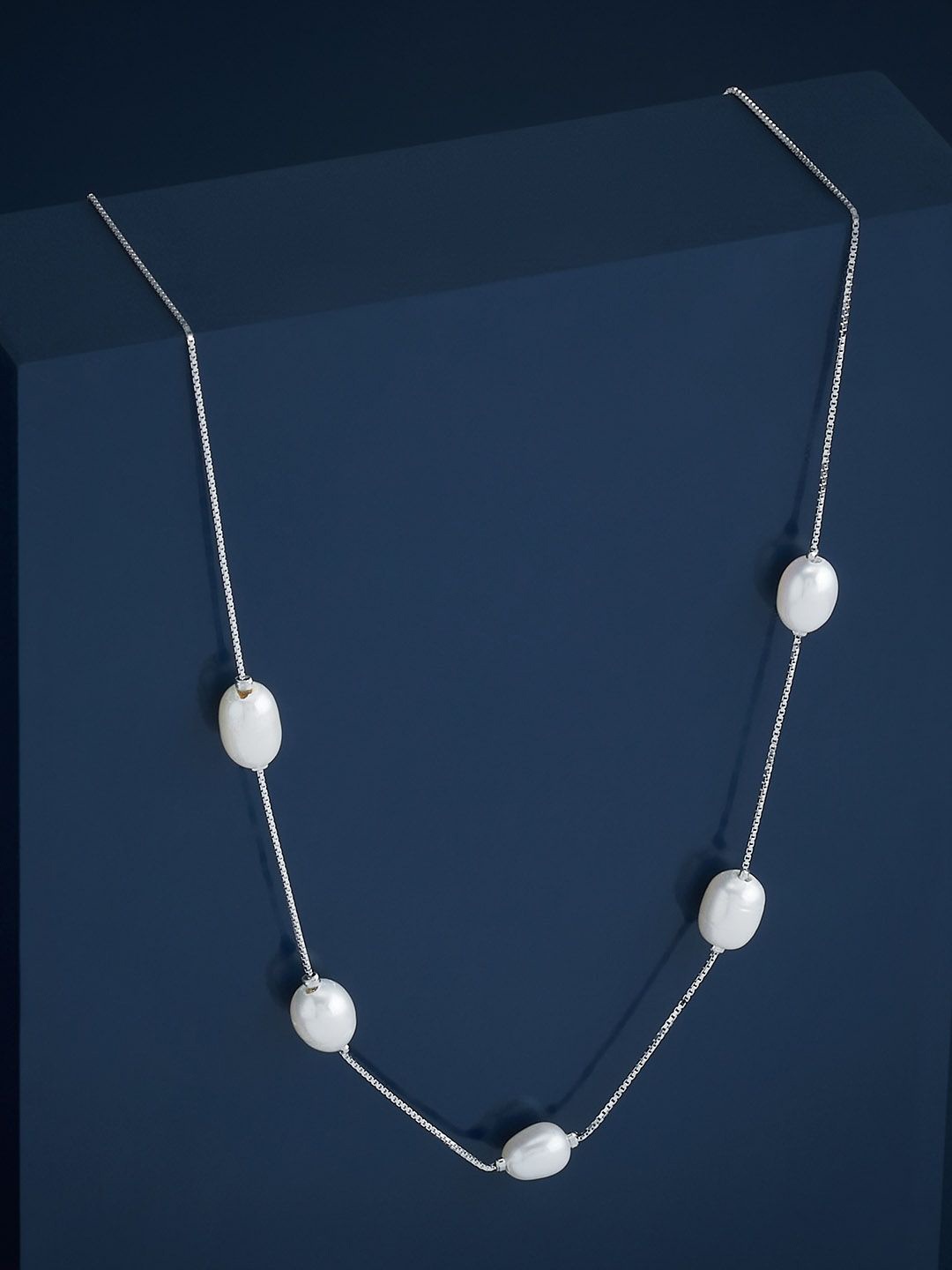 

Kushal's Fashion Jewellery 92.5 Pure Silver Rhodium-Plated Beaded Chain