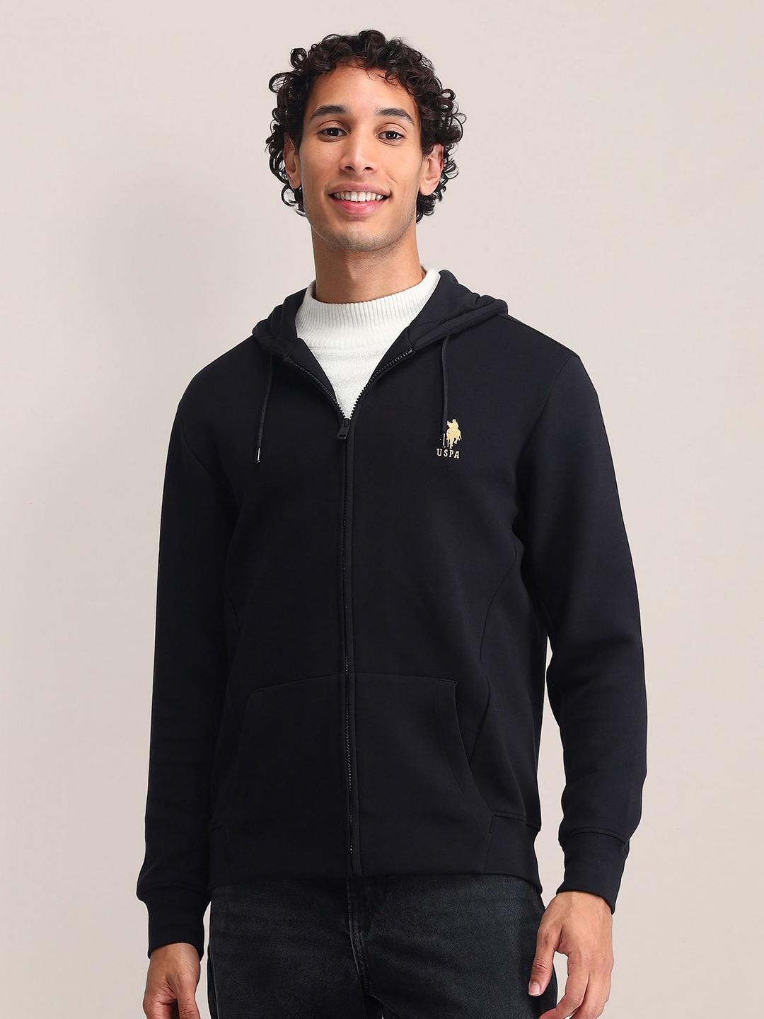 

U.S. Polo Assn. Men Long Sleeves Hooded Sweatshirt, Black
