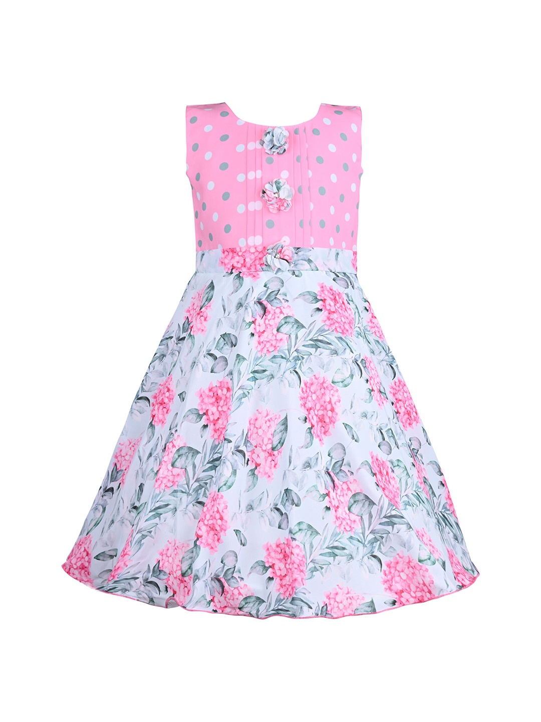 

Wish Karo Girls Floral Printed Fit & Flare Dress, Pink