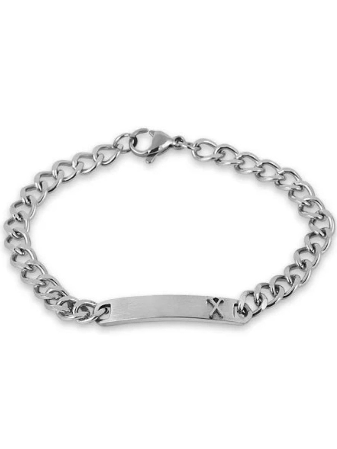 

SANTA BARBARA POLO & RACQUET CLUB Men Silver-Plated Stainless Steel Link Bracelet