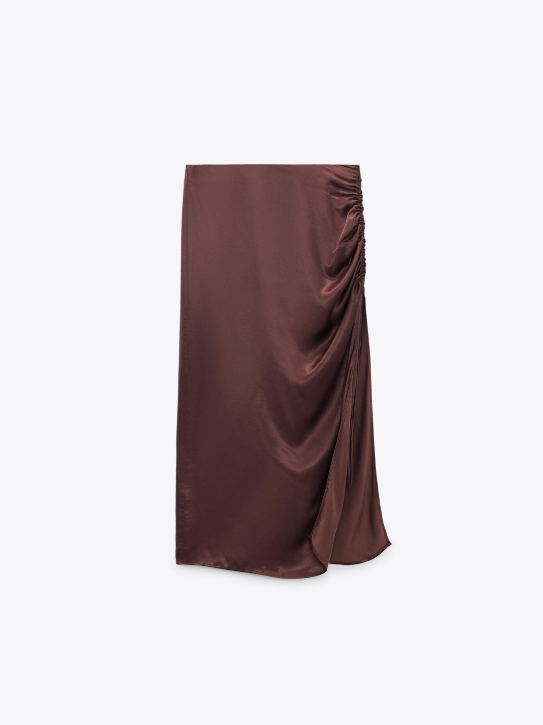 

ZARA Brown A-Line Midi Skirt