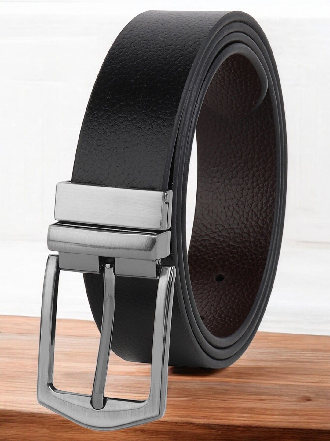 

Provogue Men Leather Reversible Formal Belt, Black