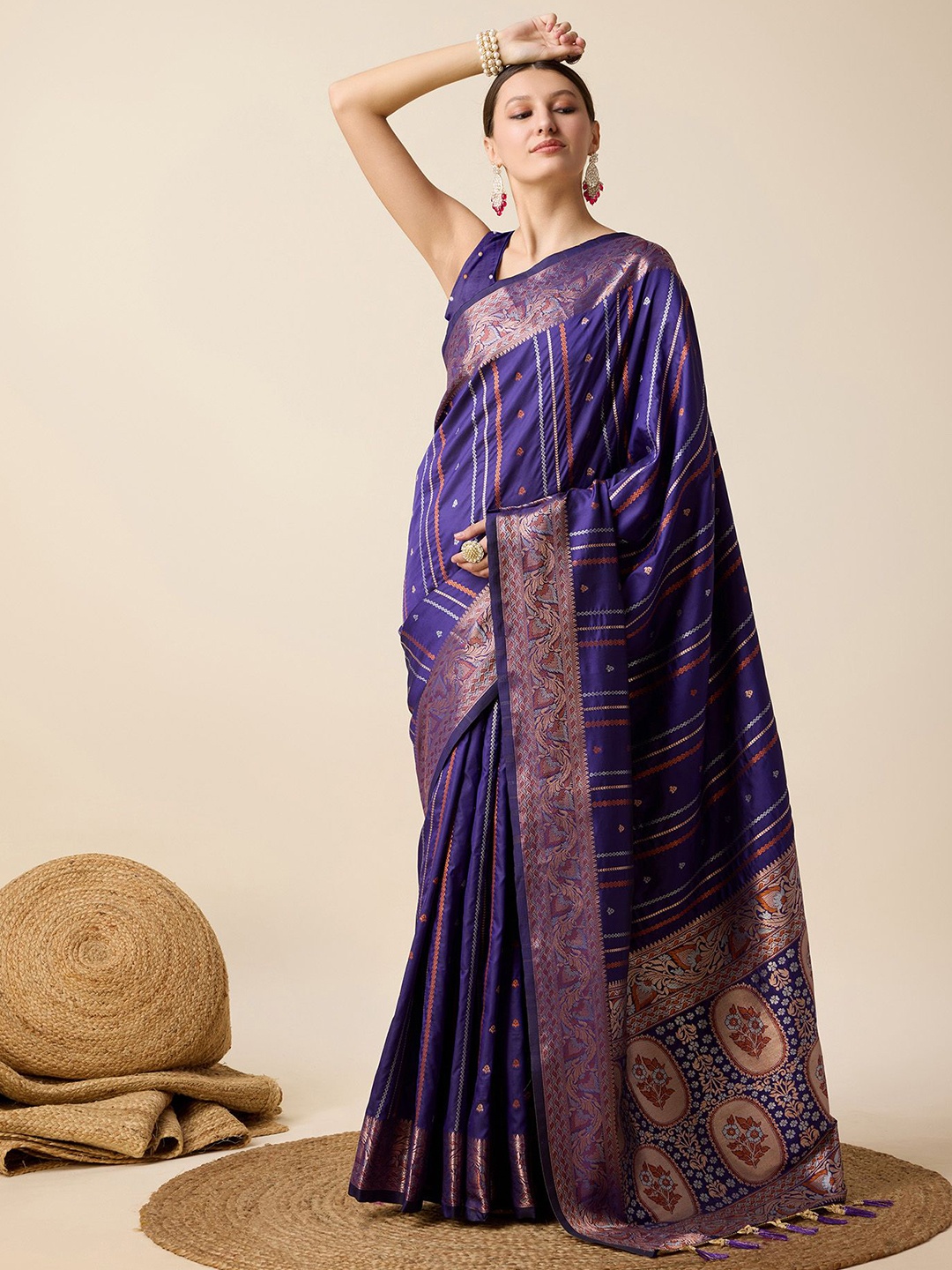 

Munir Woven Design Zari Banarasi Saree, Blue