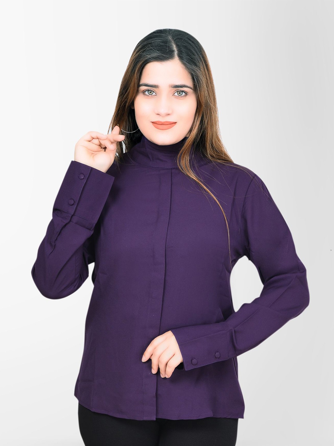 

DELIS Monochrome High Neck Top, Purple