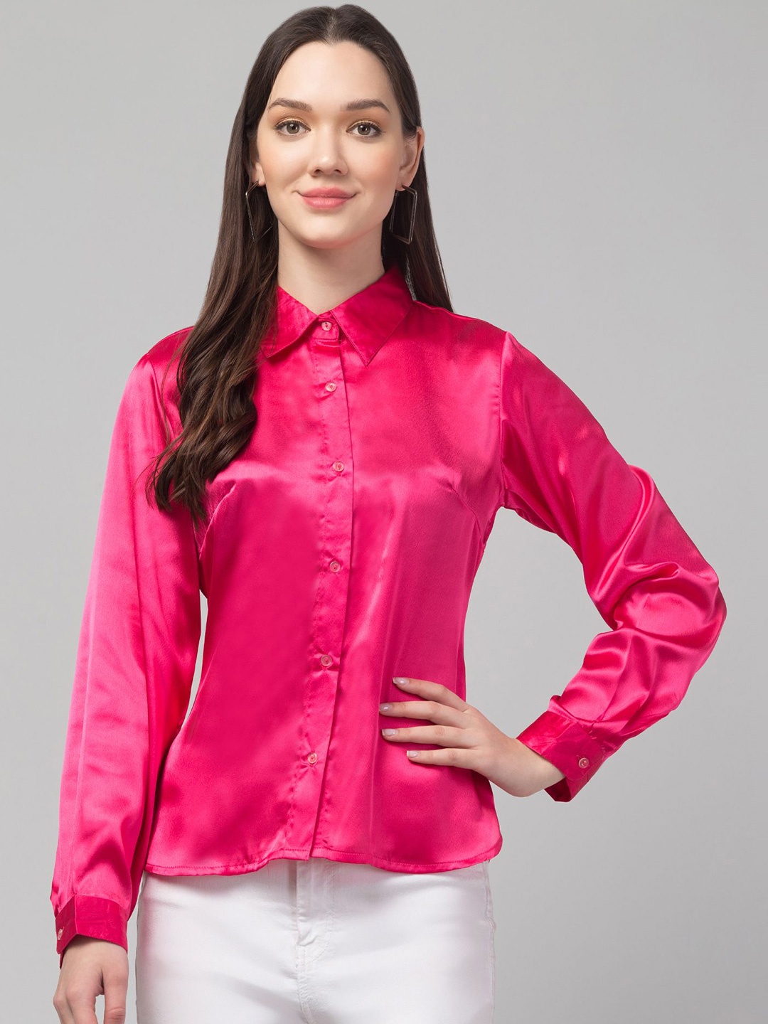 

CULPI Women Shirt Collar Shirt Style Top, Pink