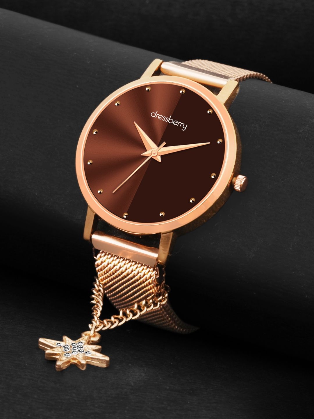 

DressBerry Women Analogue Watch Charm Gift Set DBWJ24 Set-46, Rose gold