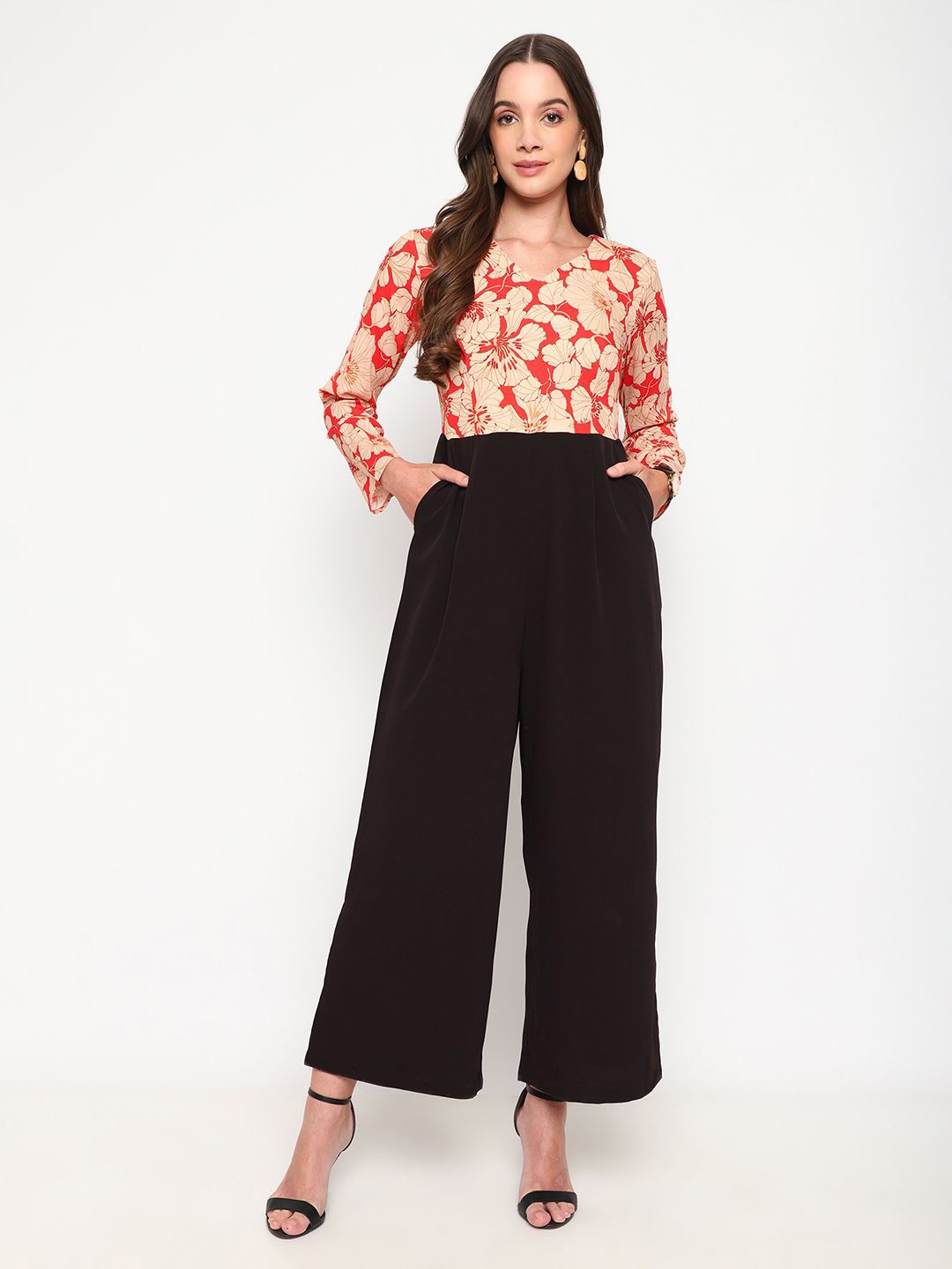 

Satrisha Women Floral Printed Jumpsuit, Black