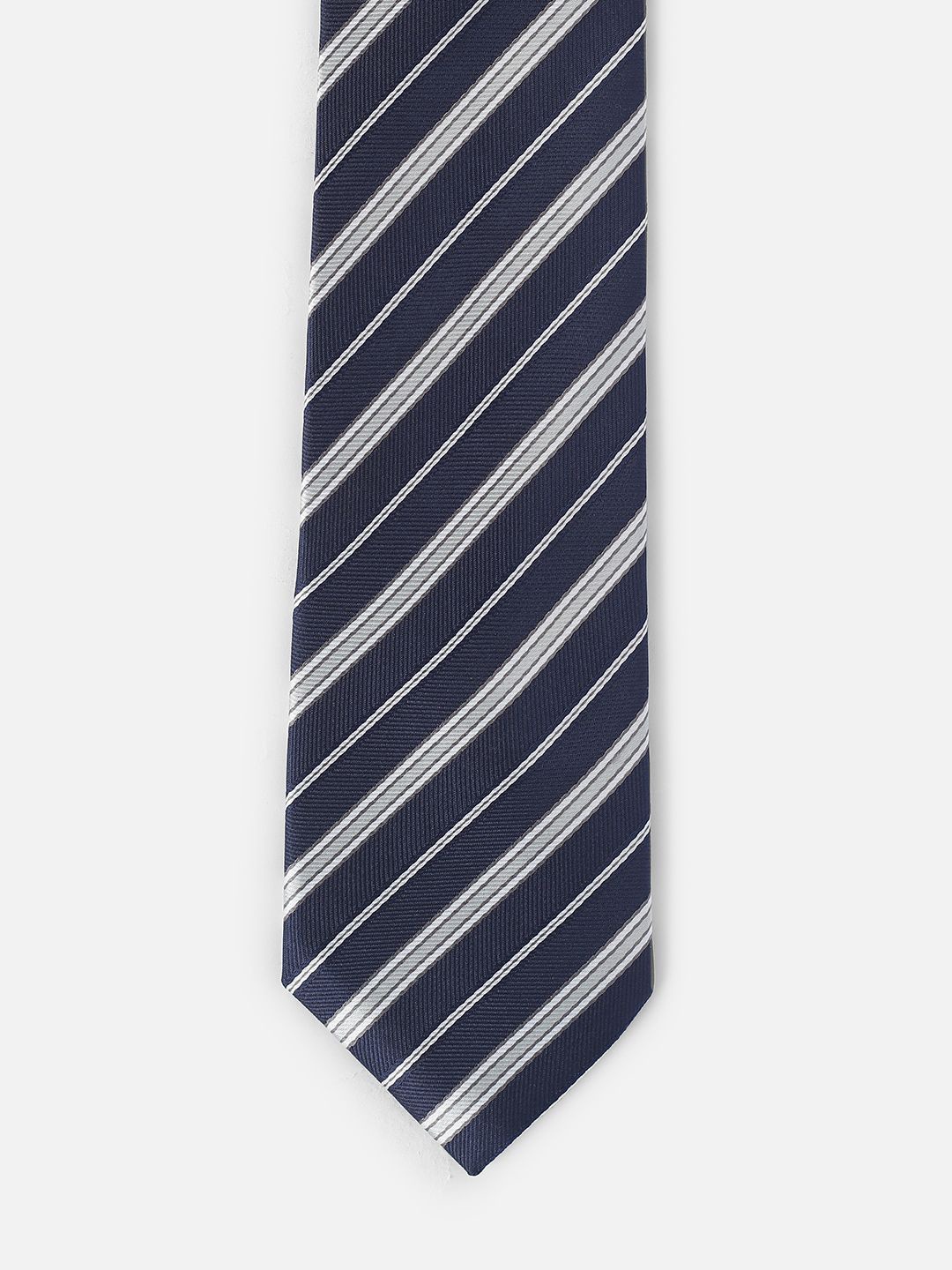 

Van Heusen Men Striped Broad Tie, Navy blue
