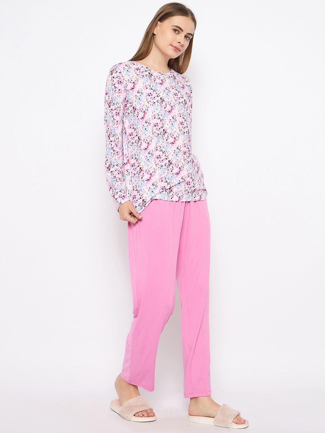 

MADAME M SECRET Women Printed Night suit, Pink