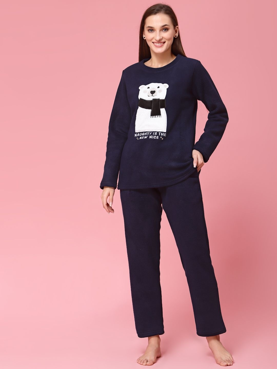 

Sweet Dreams Women Printed Tracksuit, Navy blue