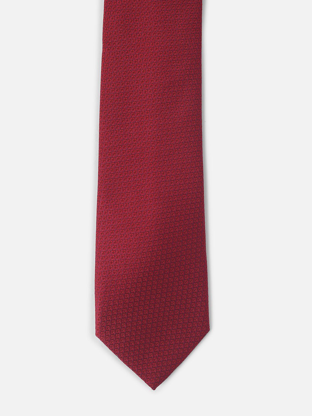 

Van Heusen Men Woven Design Skinny Tie, Red