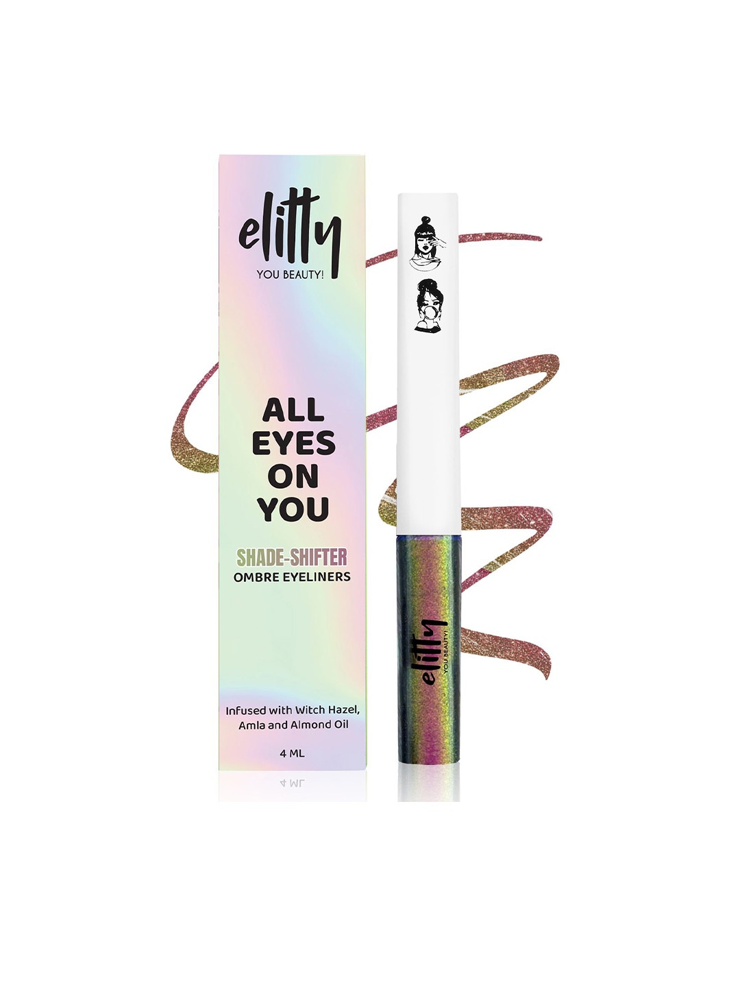 

Elitty Shade Shifter Ombre Holographic Pop Coloured Eyeliner With Castor -4 ml - Celestial, Copper