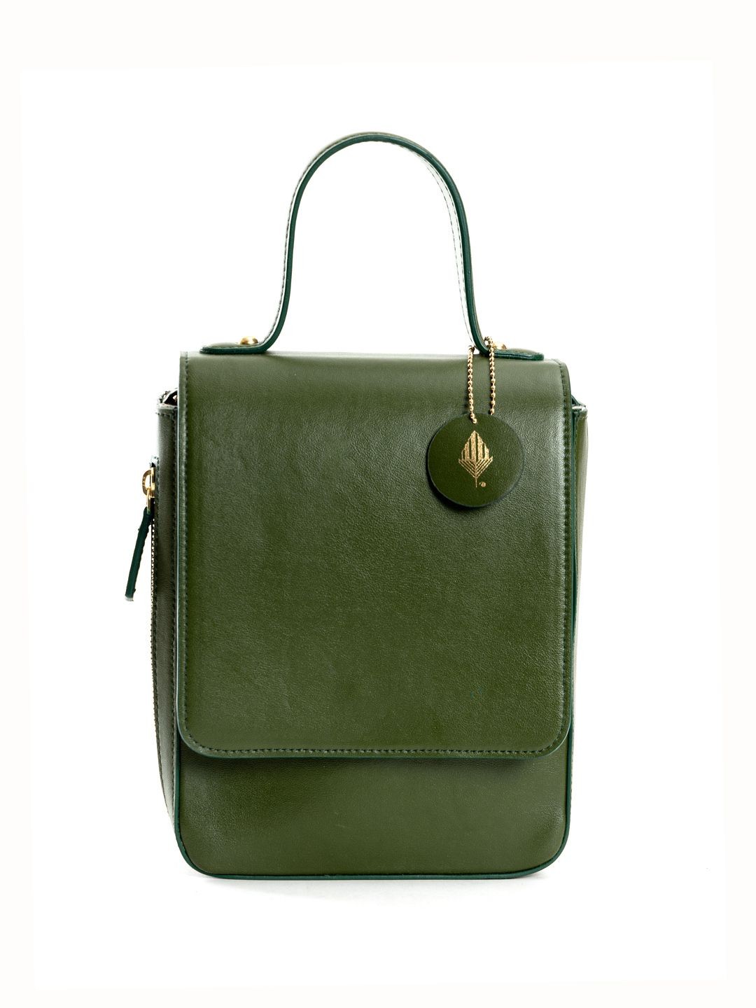 

Green Hermitage Women Textured Structured Leather Satchel Bag