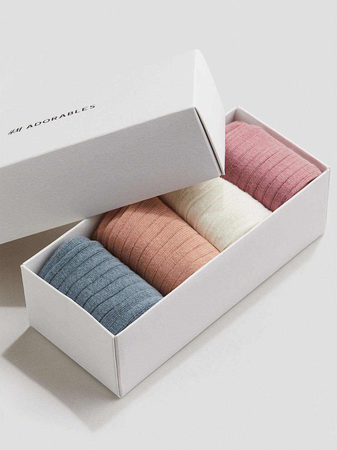 

H&M 4-Pack Rib-Knit Knee Socks, Pink