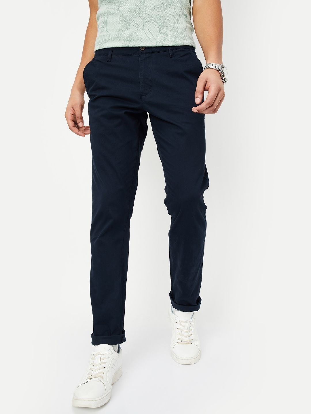 

max Men Chinos Trousers, Navy blue