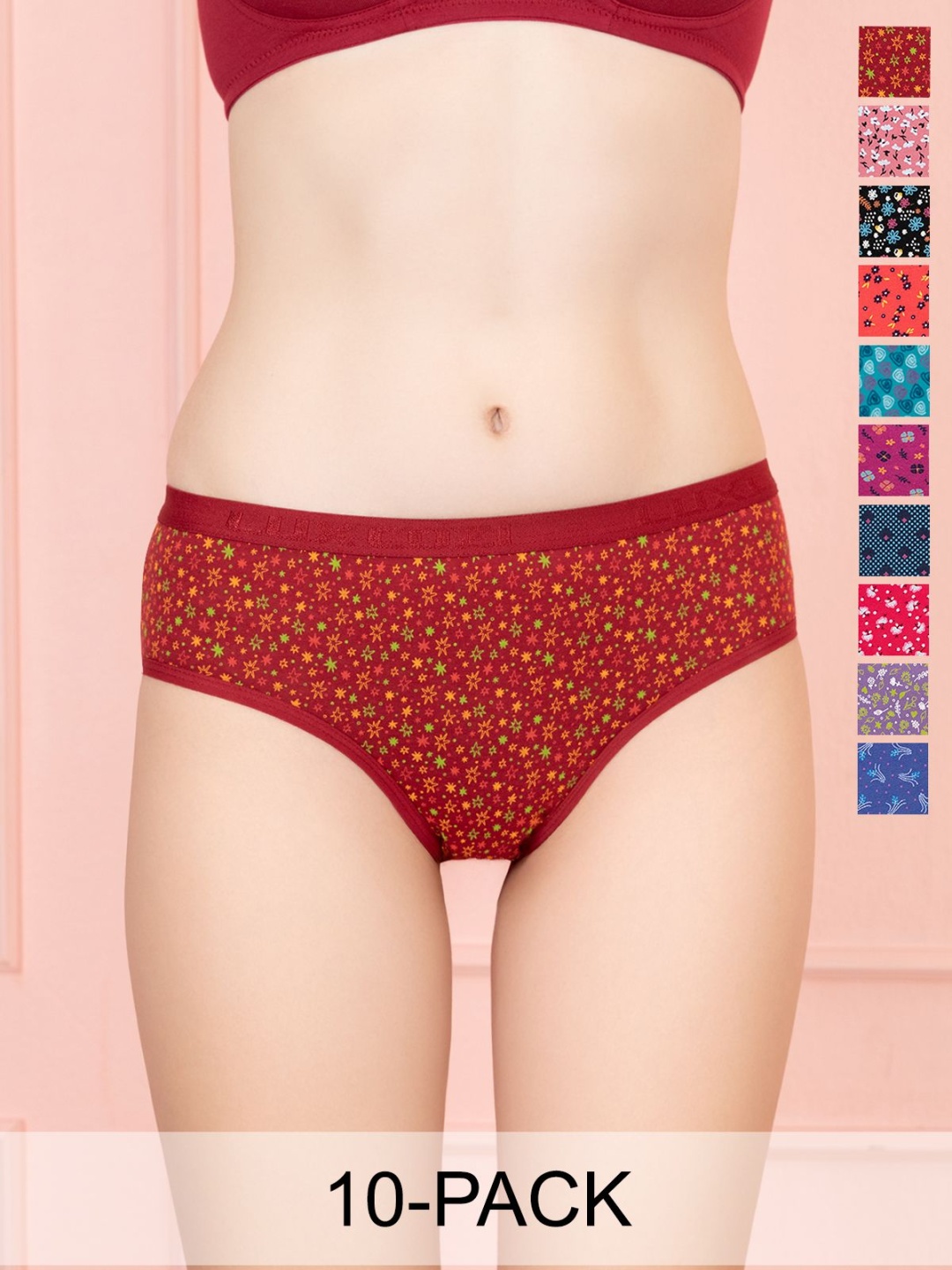 

Lux Cozi 10-Pcs Assorted Pure Cotton Hipster Briefs