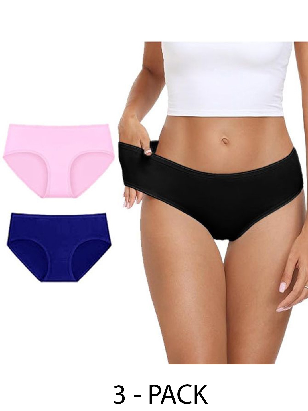 

Diving Deep Women Pack of 3 Cotton Assorted Hipster Briefs
