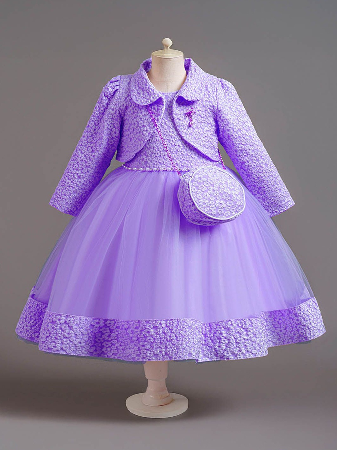 

Xsole Girls Fit & Flare Dress, Purple