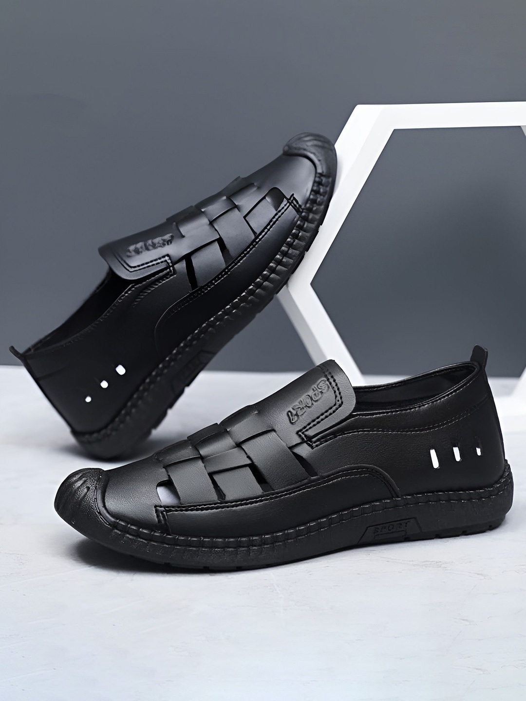 

ASTEROID Men Slip-On Comfort Sandals, Black