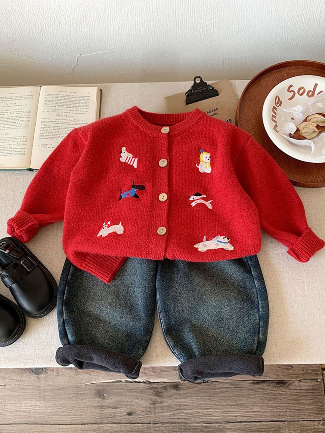 

FOREVER FRIDAY Girls Cotton Cardigan, Red