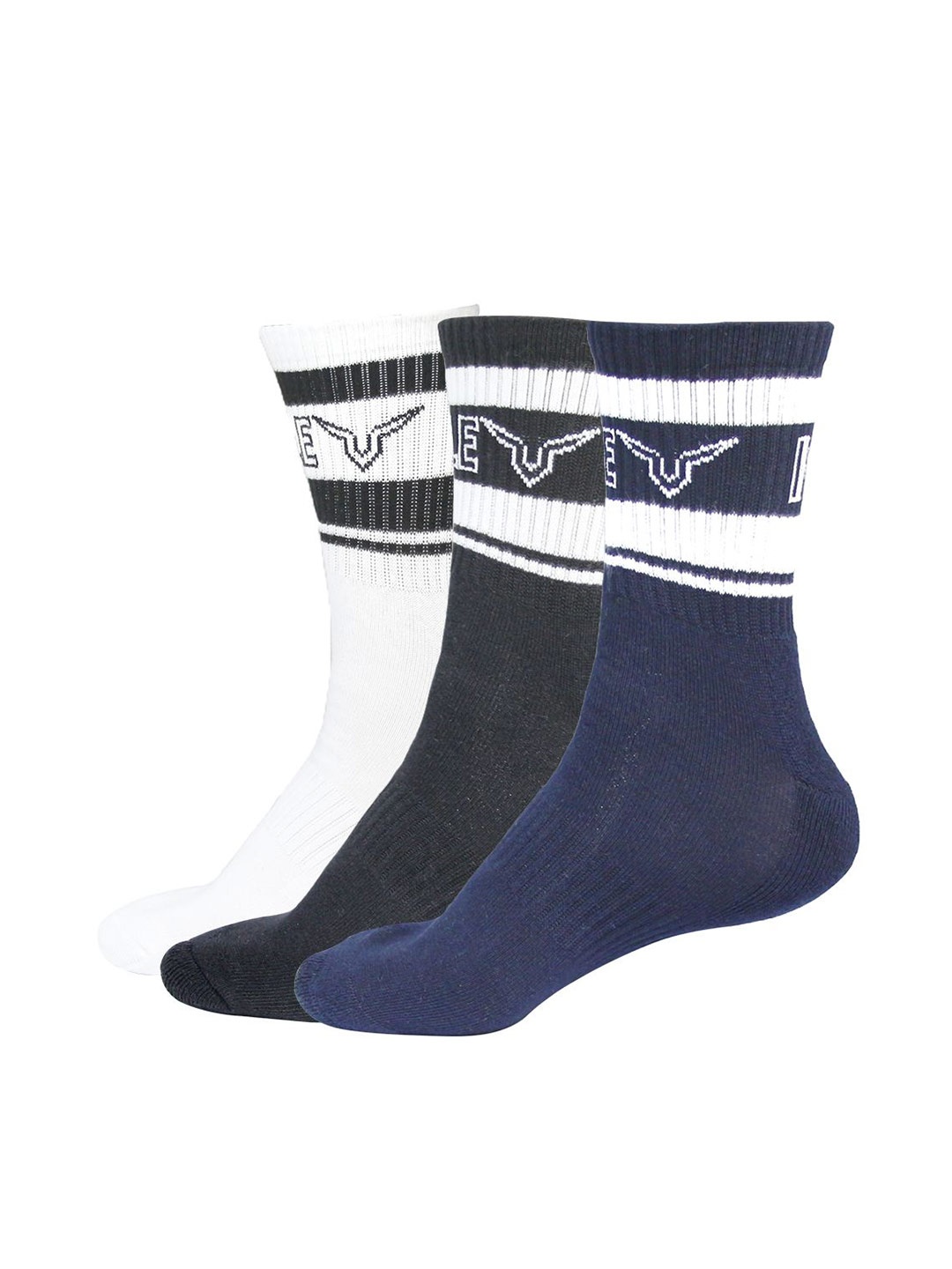 

Invincible Set of 3 Unisex Mid Length Socks, White