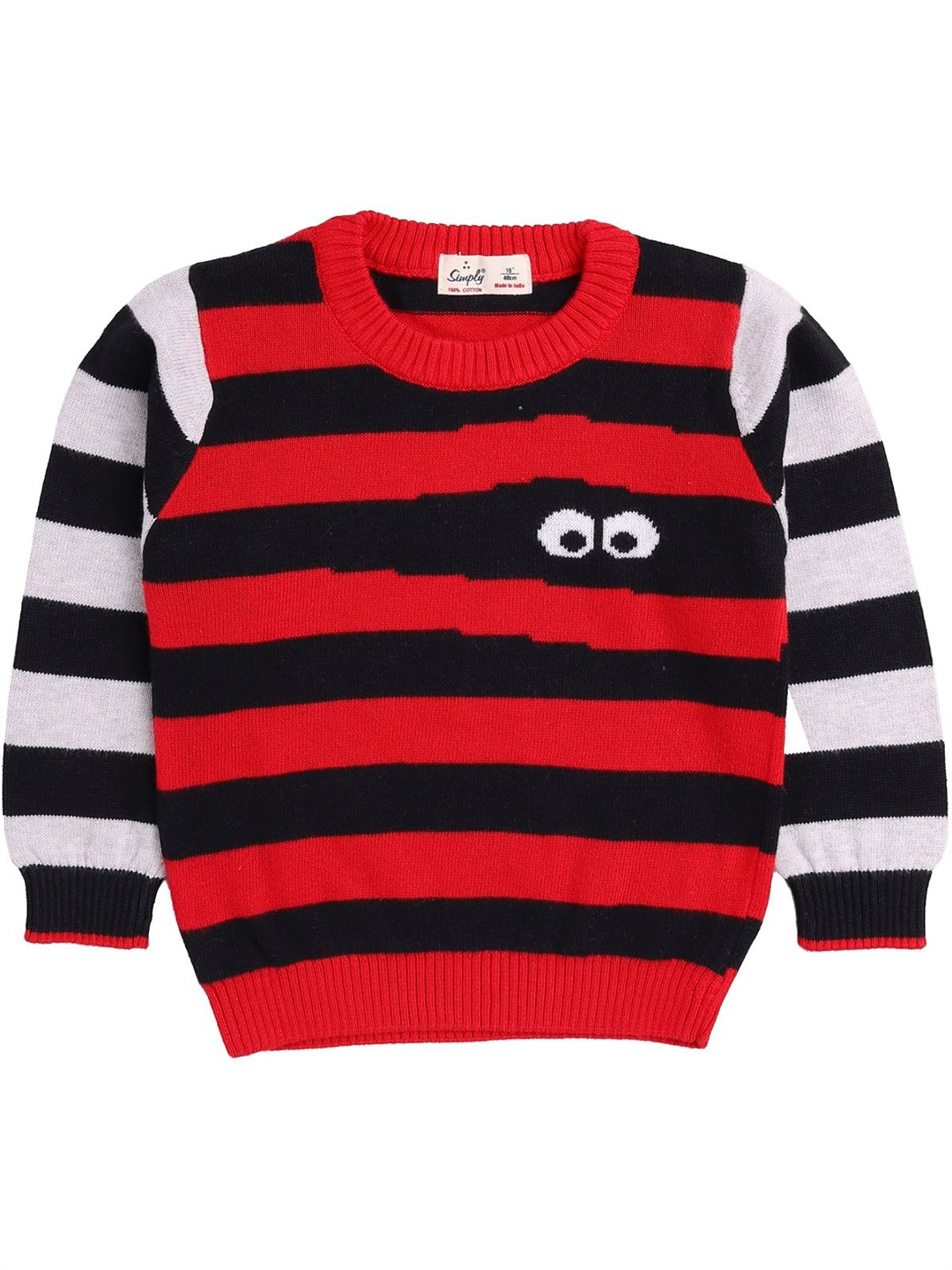 

Simply Boys Striped Cotton Pullover Sweater, Red