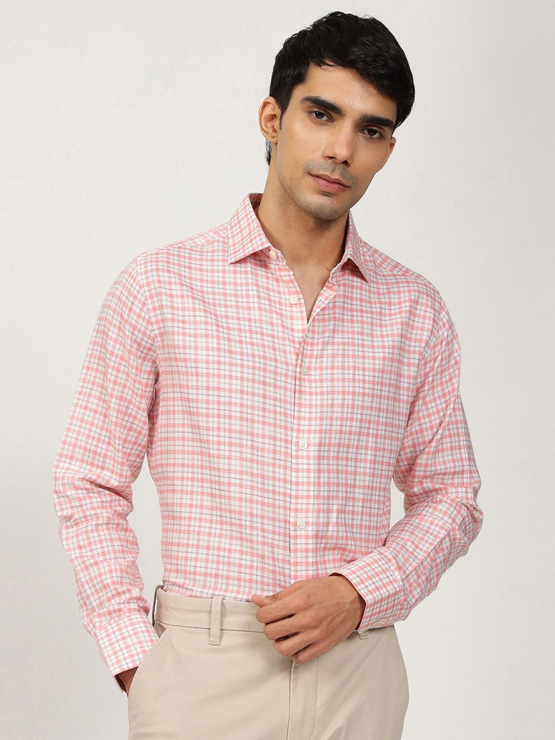 

Andamen Semi Casual Men Cotton Linen Regular Fit Shirt, White