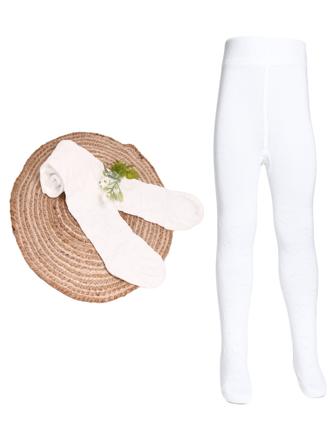 

The Little Lookers Girls Self Design Stockings, White