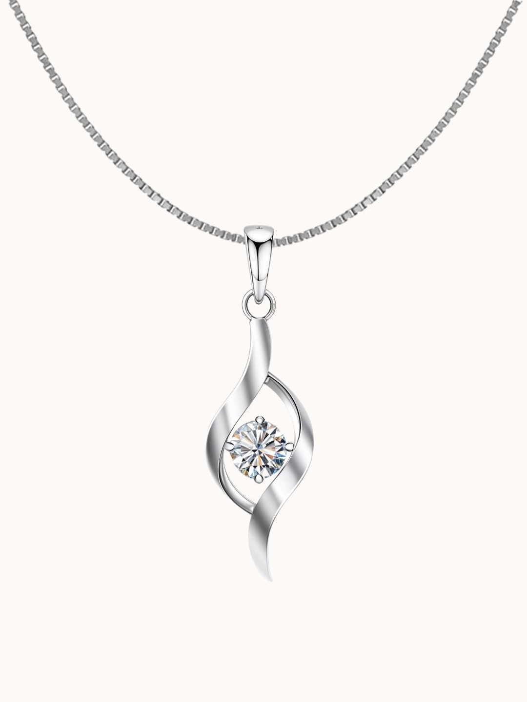 

HighSpark 92.5 Sterling Silver Cubic Zirconia Classic Dew Drop Solitaire Pendant