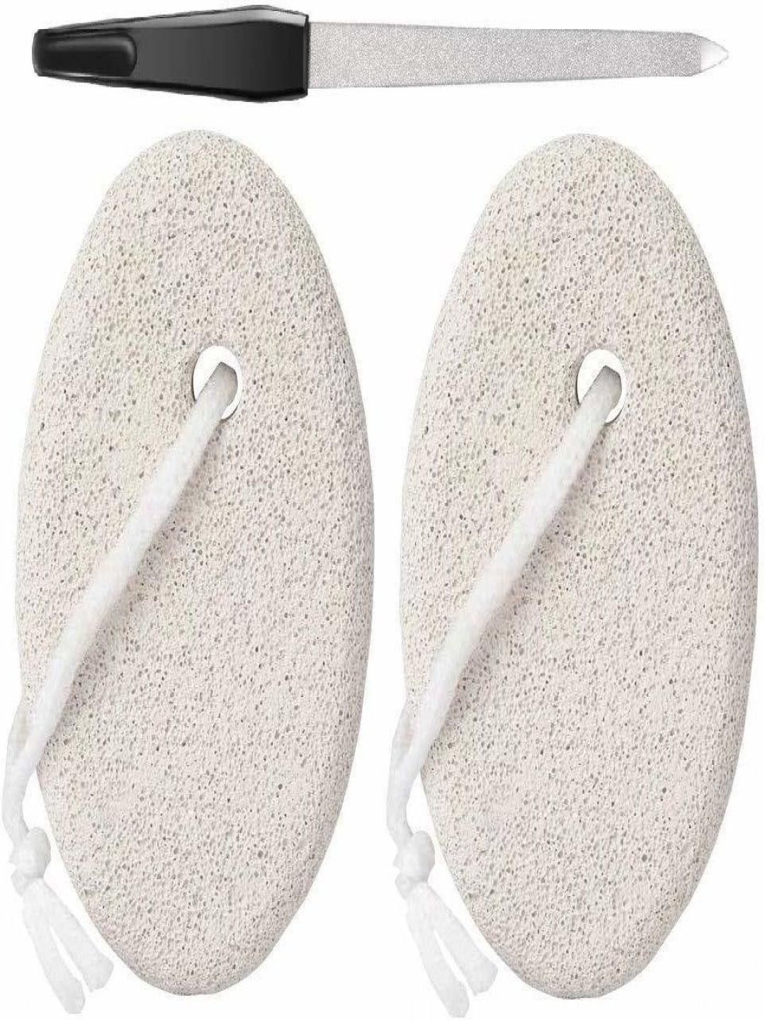 

Lenon Set Of 3 Pumice Stone & Nail Filer, White