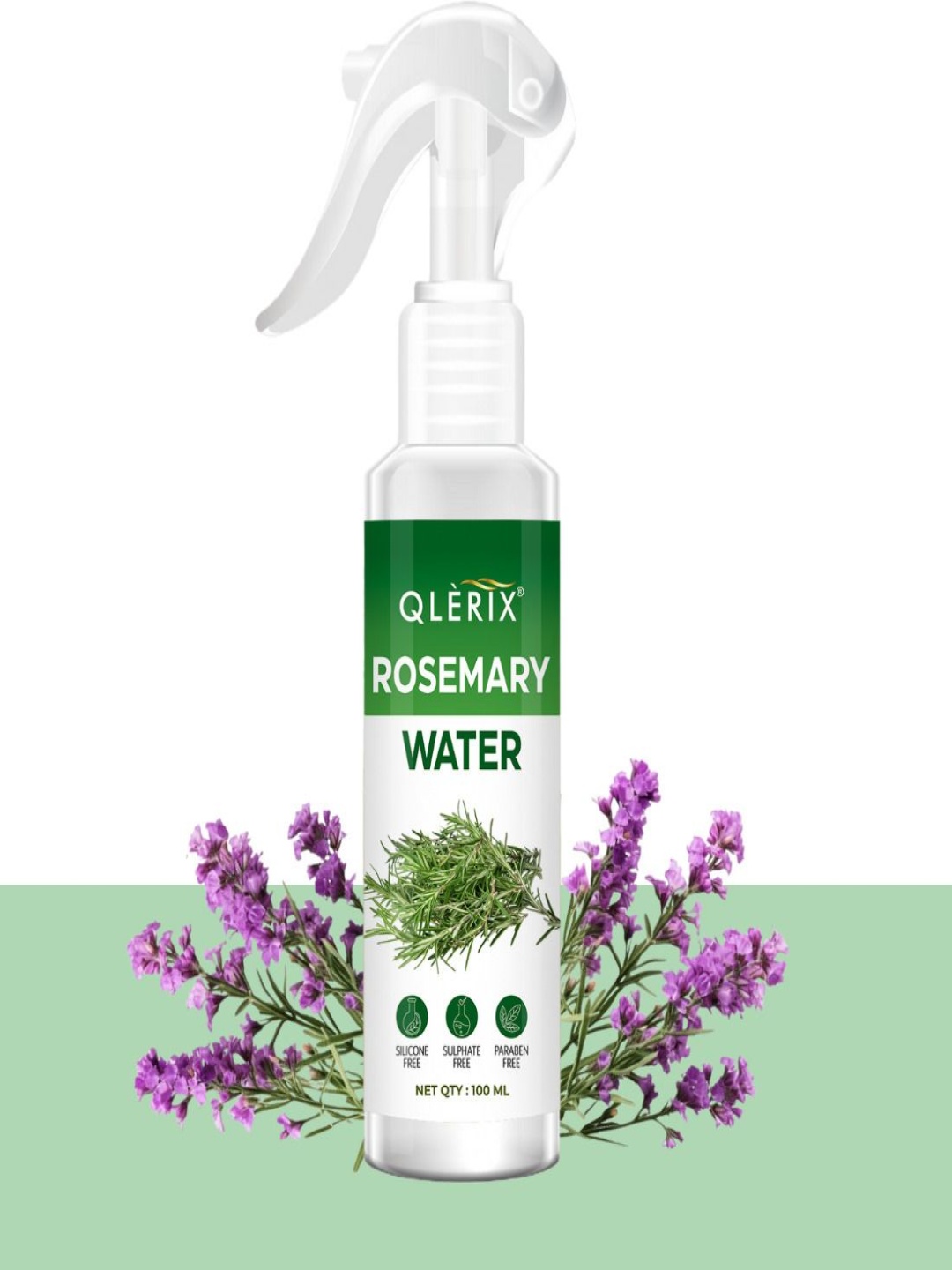 

QLERIX Rosemary Water Spray For Strong - Soft & Smooth Hair - 100 ml, Transparent